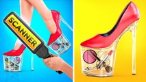 SMART AND FUNNY WAYS TO SNEAK MAKEUP __ Sneaking Makeup Everywhere! Cool Beauty Ideas by 123GO!