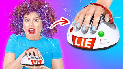 TESTING GENIUS GADGETS AND INVENTIONS CHALLENGE __ We are Trying Lie Detector! Tricks by 123 GO!