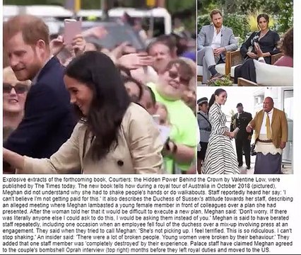 Palace aides take revenge on the 'Difficult Duchess': Insiders claim Meghan 'moaned she wasn't getting PAID for royal tours, agreed to Oprah interview SIX months before Megxit and reduced staff to tears with bullying and tantrums' - in bombshell new book