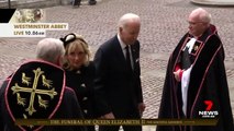 US President Joe Biden and wife Jill arrive at Queen's funeral in 'The Beast'