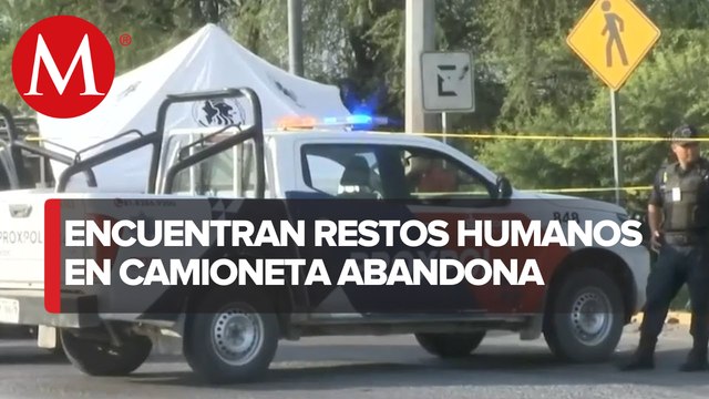 Encuentran restos humanos en una camioneta en Escobedo, Nuevo León