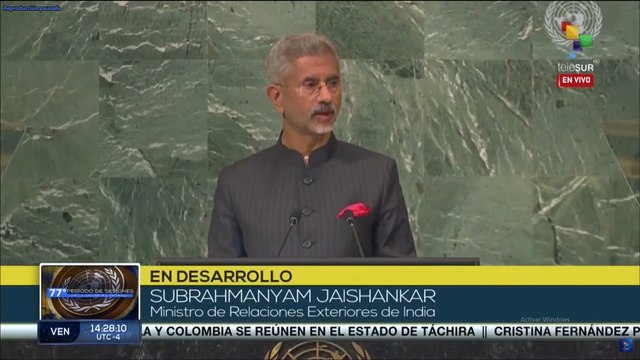 Interviene el canciller indio Subrahmanyam Jaishankar en la ONU