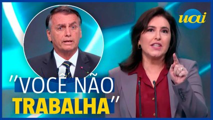 Tebet a Bolsonaro no debate do SBT: "Você mente"