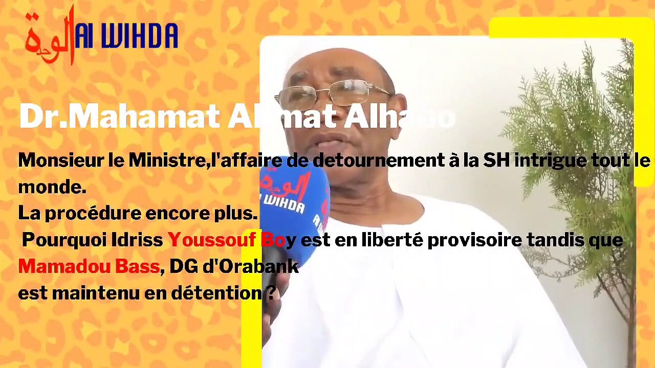 Monsieur le ministre, l'affaire de détournement à la SHT intrigue tout le monde. La procédure encore plus. Pourquoi Idriss Youssouf Boy est en liberté provisoire tandis que Mamadou Bass, DG d'Orabank est maintenu en détention ?