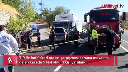 Malatya'da TIR ile hafif ticari araç çarpıştı! 5 ölü, 1 yaralı