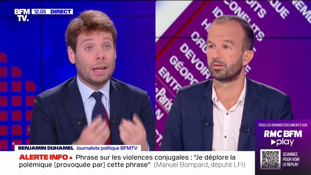 Affaire Quatennens: Il y a besoin d'avoir une gradation dans les faits , réagit Manuel Bompard
