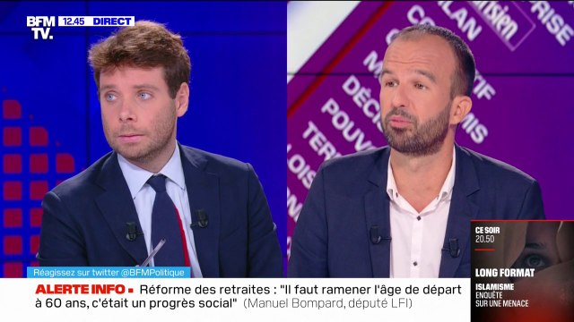 Manuel Bompard sur la réforme des retraites: Je suis favorable à voter l'ensemble des motions de censure qui seraient proposées