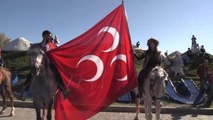 MHP Genel Başkanı Bahçeli'yi atlı ciritçiler karşıladı