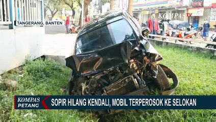 Sopir Hilang Kendali, Mobil Terperosok ke Selokan di Tangerang