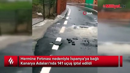 Hermine Fırtınası nedeniyle Kanarya Adaları’nda 141 uçuş iptal edildi