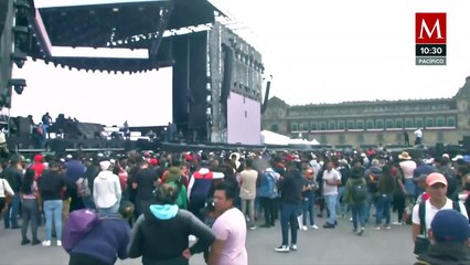 Filas por presentación de grupo Firme en Zócalo de la CdMx