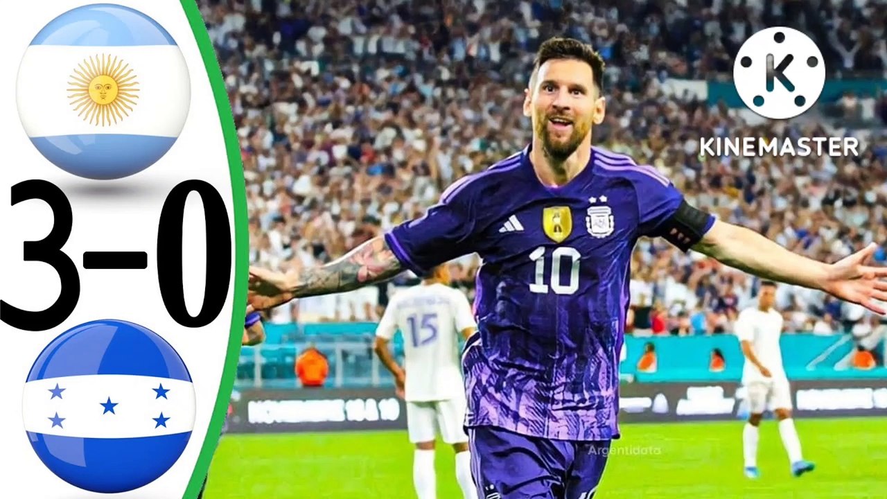 ARGENTINA ( 3 - 0 ) HONDURAS. MESSI DOUBLE GOAL. WATCH FULL MATCH HIGHLIGHTS.