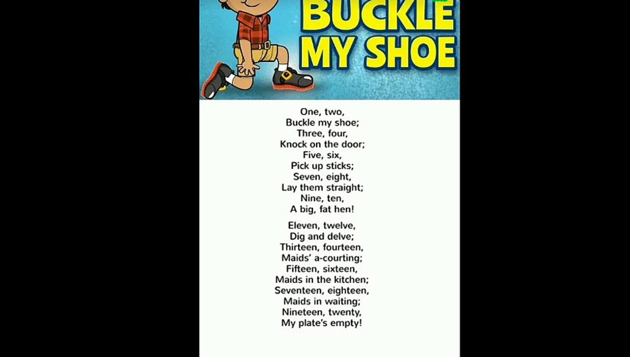 buckle my shoe one two buckle my shoe poem one two buckle my shoe