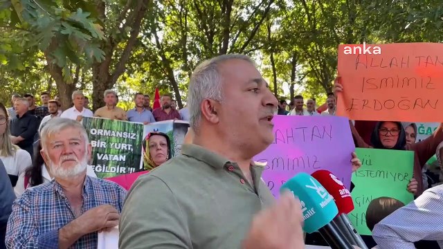 Köylülerden katı atık tesisine tepki: 'Bizi kesmeden bu ağaçları kesemezsiniz!'