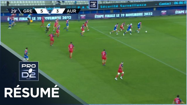 PRO D2 - Résumé FC Grenoble Rugby-Stade Aurillacois: 17-9 - J05 - Saison 2022/2023