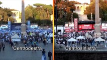 Elezioni, una piazza e due chiusure: Pd e centrodestra a confronto in Piazza del Popolo