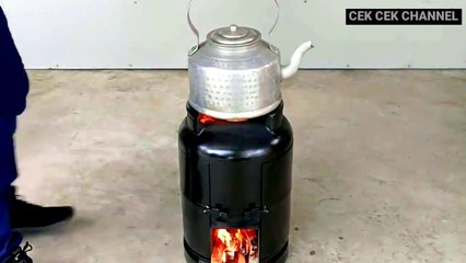Tungku kayu bakar 090 !! the process of making a wood stove from LPG cylinders