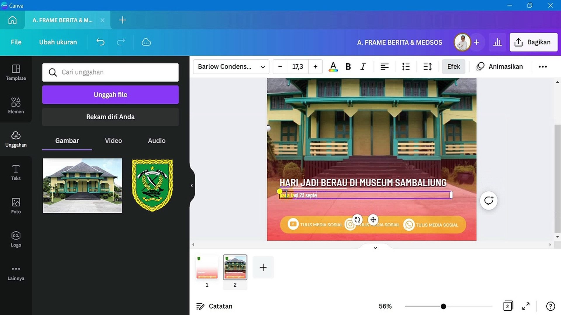 TUTORIAL MENGGUNAKAN FRAME CANVA SEBAGAI BAHAN BERITA
