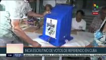 Miembros de mesas electorales inician escrutinio de votos tras jornada de referendo en Cuba