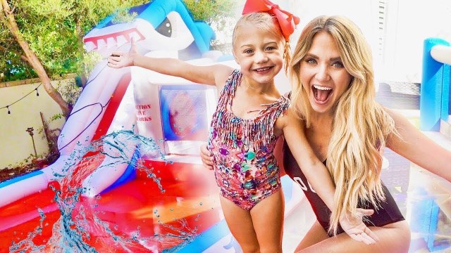 We put a GIANT inflatable WATERPARK in our backyard!!! (THEY WERE SO SURPRISED)