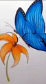 How to draw a flower . Flower drawing . Butterfly drawing