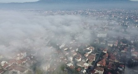 Düzce Ovası’ndaki sis dron ile görüntülendi