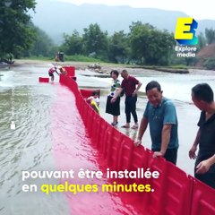 Cette barrière anti-inondation s'assemble en quelques minutes