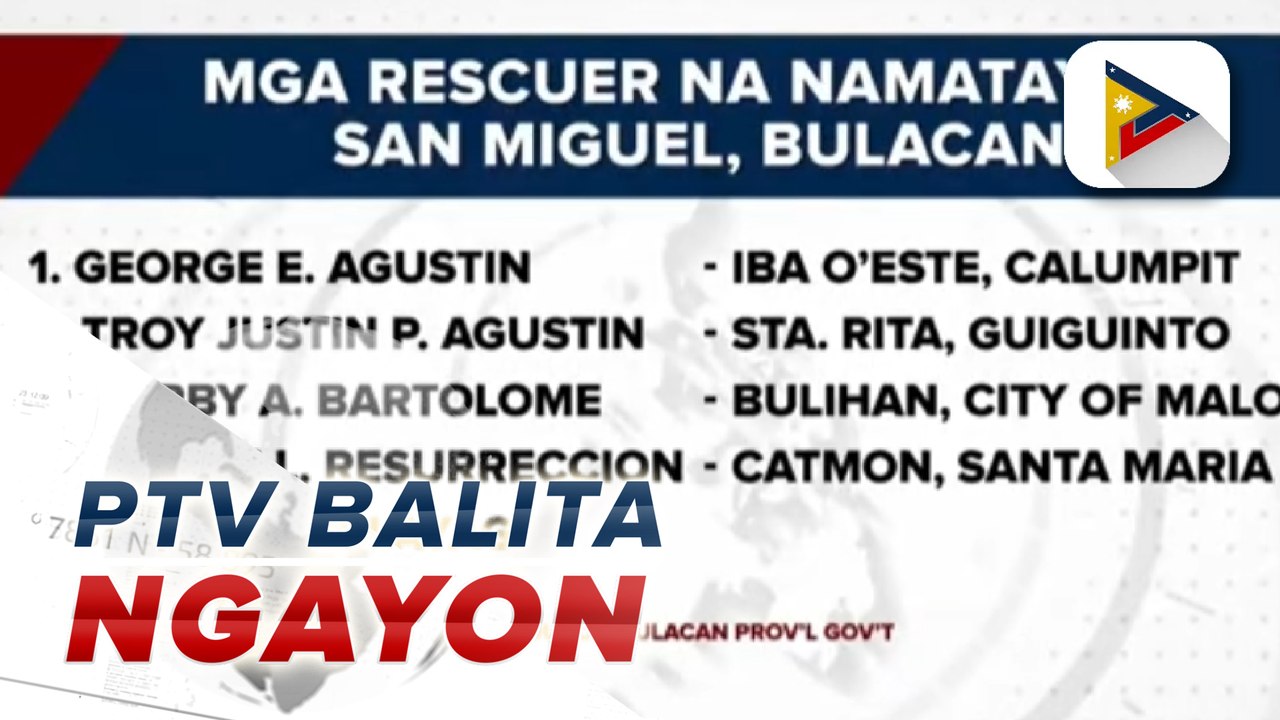 Bulacan prov'l gov't, ikinararangal ang kabayanihan ng limang nasawing rescuer