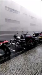 Lightning Strikes a Power Conductor Causing Sparks