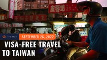 Filipinos can travel to Taiwan visa-free starting September 29