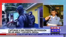Detienen a una persona en posesión de supuesta droga y una arma de fuego en Omoa, Cortés