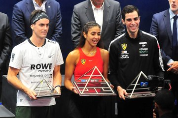 تتويج علي فرج وهانيا الحمامي ببطولة مصر الدولية المفتوحة للإسكواش