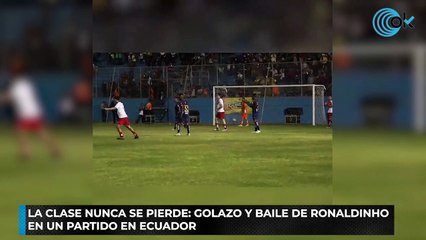 LA CLASE NUNCA SE PIERDE GOLAZO Y BAILE DE RONALDINHO EN UN PARTIDO EN ECUADOR