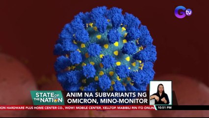Anim na subvariants ng omicron, mino-monitor | SONA