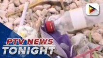 Medical wastes aside from usual trash washed ashore in Manila Baywalk Dolomite Beach