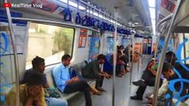 1st Time TRAVELING IN HYDERABAD METRO TRAIN - Amazing Experience!