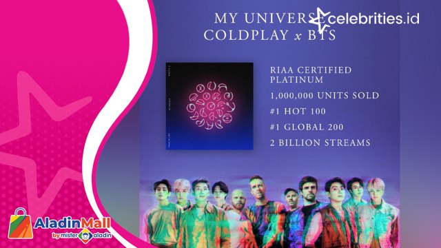 Rekor Baru, Lagu Kolaborasi BTS dan Coldplay, Sabet Sertifikat Platinum di AS