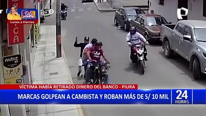 Piura: Marcas golpean y roban a cambista en plena luz del día