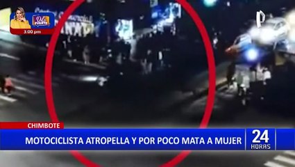Chimbote: abuelita fue atropellada violentamente por motociclista