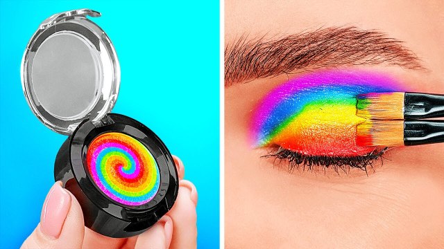 SUPERBES ASTUCES ARC-EN-CIEL TIKTOK __ Maquillage et Créations Colorées par 123 GO!