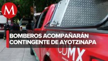 Cuerpo de bomberos de la CdMx se prepara para la marcha de los normalistas de Ayotzinapa