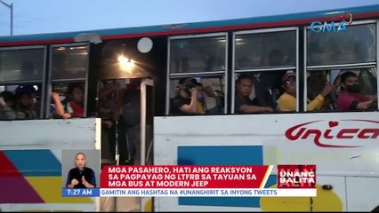 Mga pasahero, hati ang reaksyon sa pagpayag ng LTFRB sa tayuan sa mga bus at modern jeep | UB