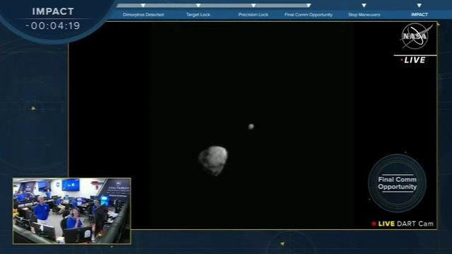 Moment of impact between NASA's DART launches and Asteroid Dimorphos | September 27, 2022 | ACM