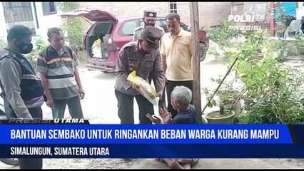 Kapolsek Dolok Panribuan Salurkan Sembako Kepada Warga Terdampak Kenaikkan Harga BBM
