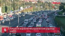 Haftanın ilk iş gününde Altunizade'de trafik yoğunluğu yaşandı