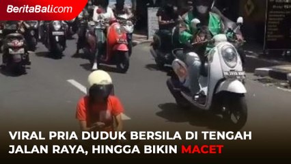 Viral Pria Duduk Bersila di Waturenggong Denpasar Bikin Macet