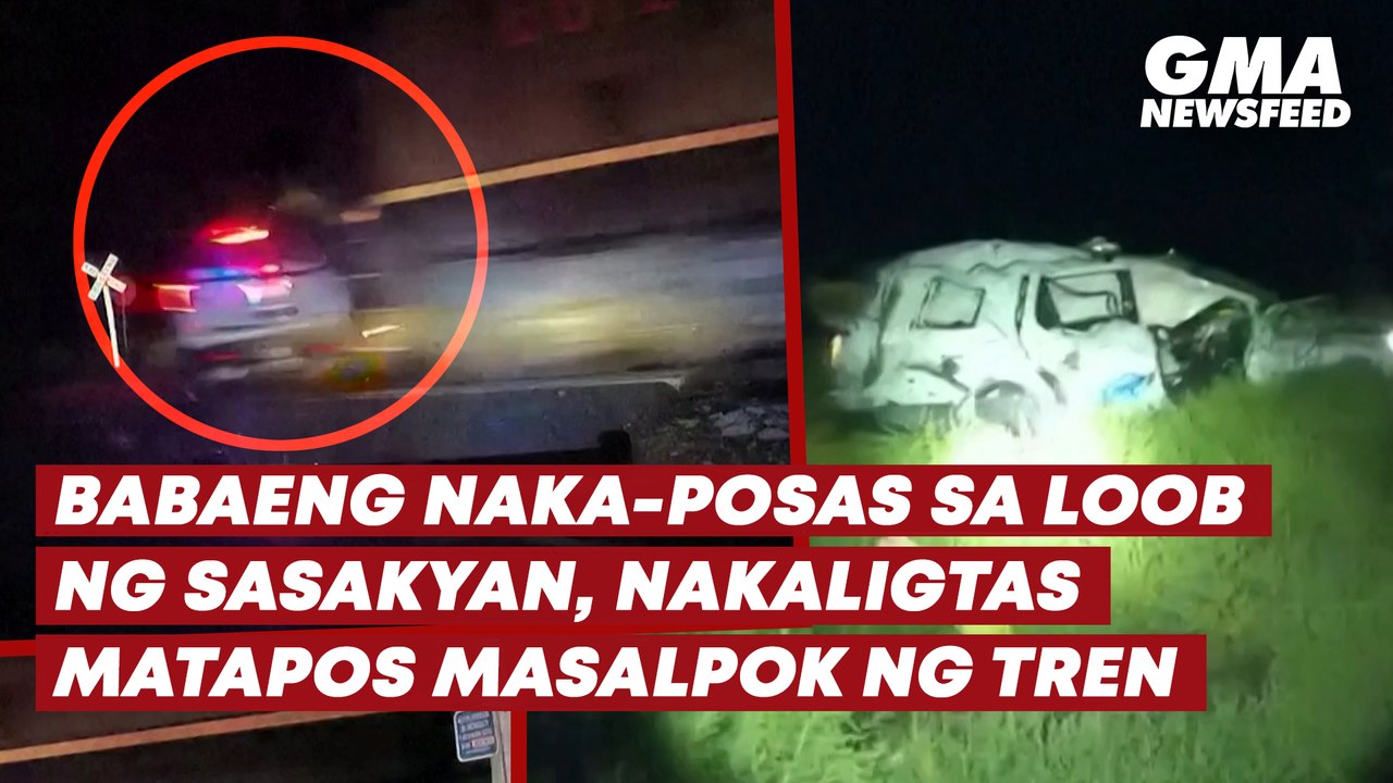 Babaeng naka-posas sa loob ng sasakyan, nakaligtas matapos masalpok ng tren | GMA News Feed