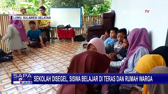 Gedung Sekolah Disegel Pemilik Lahan, Siswa SD di Luwu Terpaksa Belajar di Teras Rumah Warga