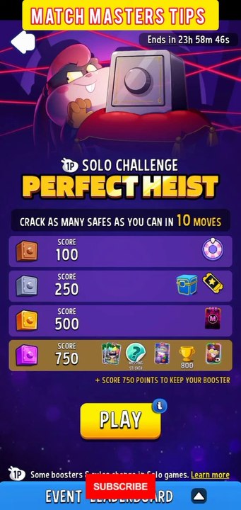 Match Masters Solo Challenge Perfect Heist Plunder Pirates 750 Score 10 Moves -- Match Masters Tips_2