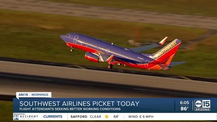 Download Video: Southwest Airlines flight attendants picketing Tuesday